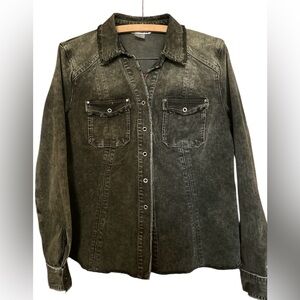 Nygard Olive Green Denim Jean Jacket SZ Petite PS